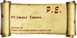 Primusz Emese névjegykártya