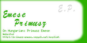 emese primusz business card